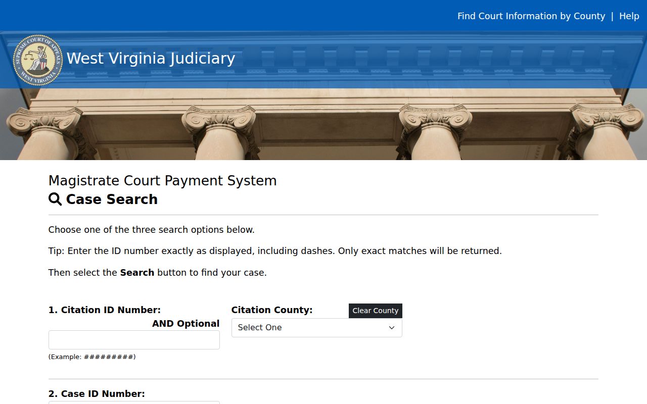 Lincoln County traffic ticket citation search fields